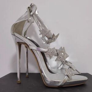 Vero Cuoio Metallic Silver Star Heels
